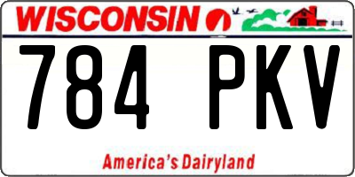 WI license plate 784PKV