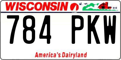 WI license plate 784PKW