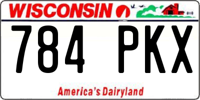 WI license plate 784PKX