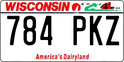 WI license plate 784PKZ
