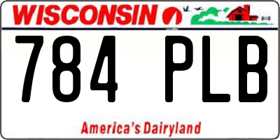 WI license plate 784PLB