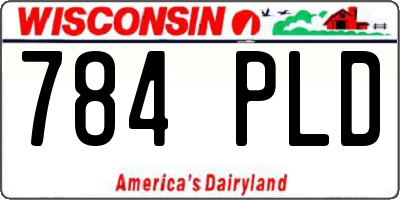 WI license plate 784PLD