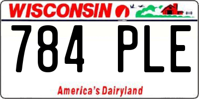 WI license plate 784PLE