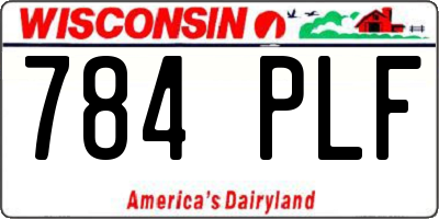 WI license plate 784PLF