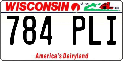 WI license plate 784PLI