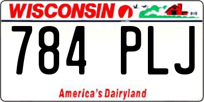 WI license plate 784PLJ