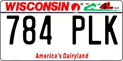WI license plate 784PLK
