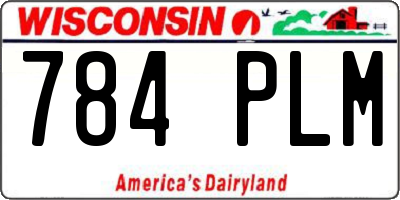 WI license plate 784PLM