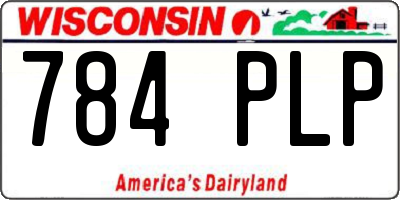 WI license plate 784PLP