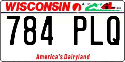 WI license plate 784PLQ