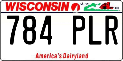 WI license plate 784PLR