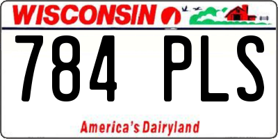 WI license plate 784PLS