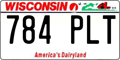 WI license plate 784PLT