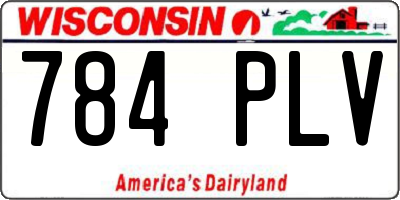 WI license plate 784PLV
