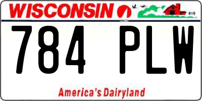 WI license plate 784PLW