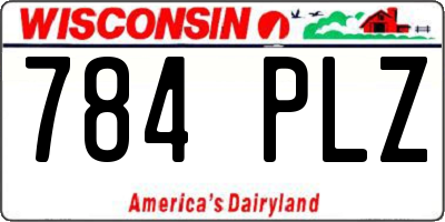 WI license plate 784PLZ