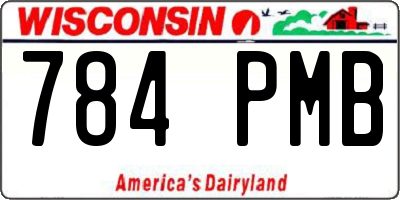 WI license plate 784PMB