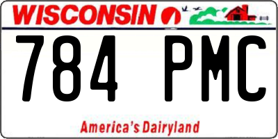 WI license plate 784PMC