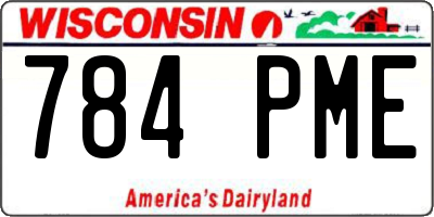 WI license plate 784PME