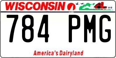 WI license plate 784PMG
