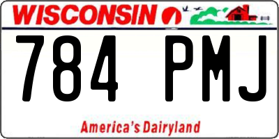 WI license plate 784PMJ