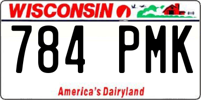 WI license plate 784PMK