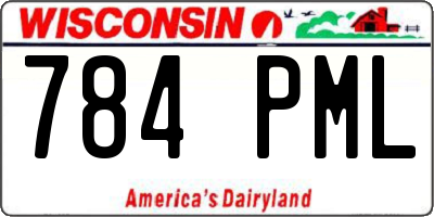 WI license plate 784PML