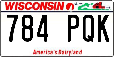 WI license plate 784PQK