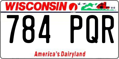 WI license plate 784PQR