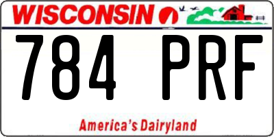 WI license plate 784PRF