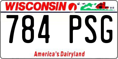 WI license plate 784PSG