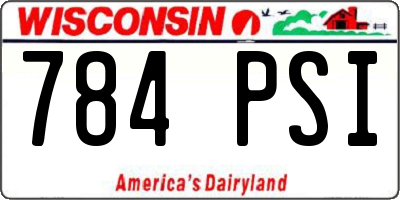 WI license plate 784PSI