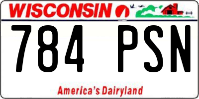 WI license plate 784PSN