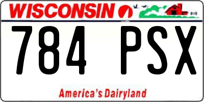WI license plate 784PSX