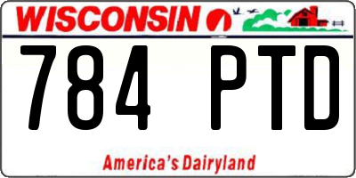 WI license plate 784PTD