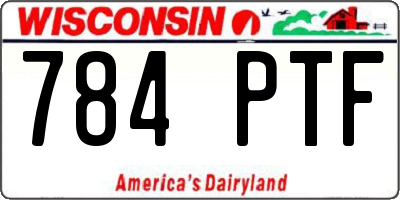WI license plate 784PTF