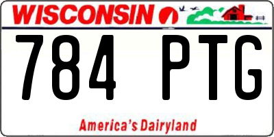WI license plate 784PTG