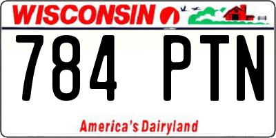 WI license plate 784PTN