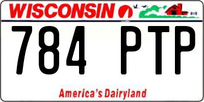 WI license plate 784PTP