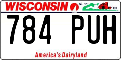 WI license plate 784PUH