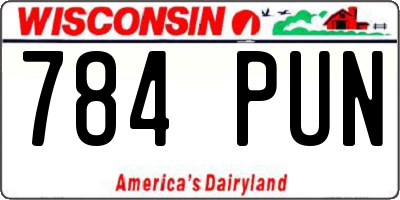WI license plate 784PUN
