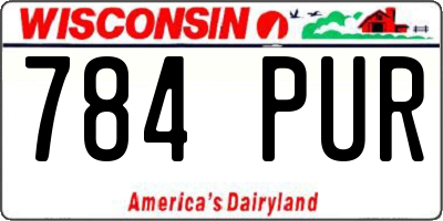 WI license plate 784PUR