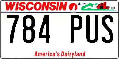 WI license plate 784PUS