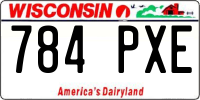 WI license plate 784PXE