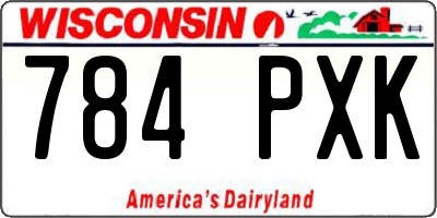 WI license plate 784PXK