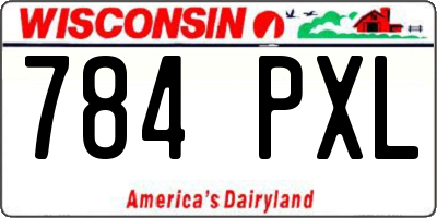 WI license plate 784PXL