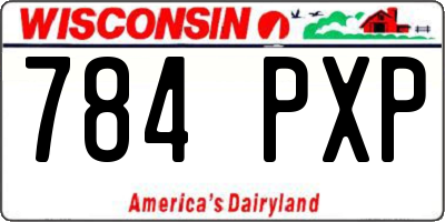 WI license plate 784PXP