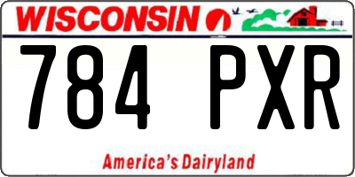 WI license plate 784PXR