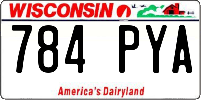 WI license plate 784PYA