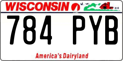 WI license plate 784PYB